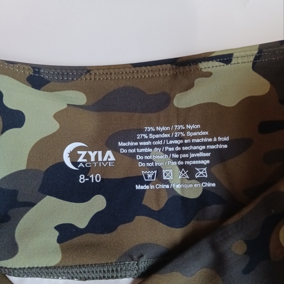 ZYIA Active Wear Camo Light Green Soft And Snug Mid-rise 7/8 24 Inches Size 8-10 - Picture 5 of 7